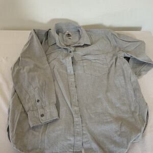 Universal Thread Long Sleeve Oversized Button Up Shirt Womens XL Gray Comfort